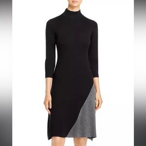 Calvin Klein Women's Colorblocked Mock-Neck Dress Black